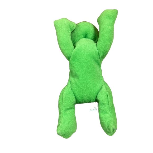 Frog Plush Toad Stuffed Animal Green Curto Toy Beanie Laying Amphibian Smiling - Picture 7 of 8